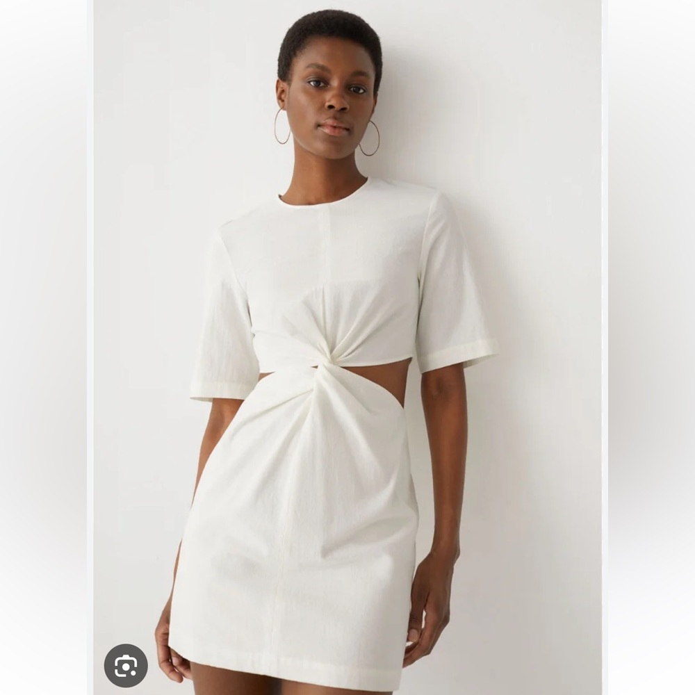 White mini cut out dress